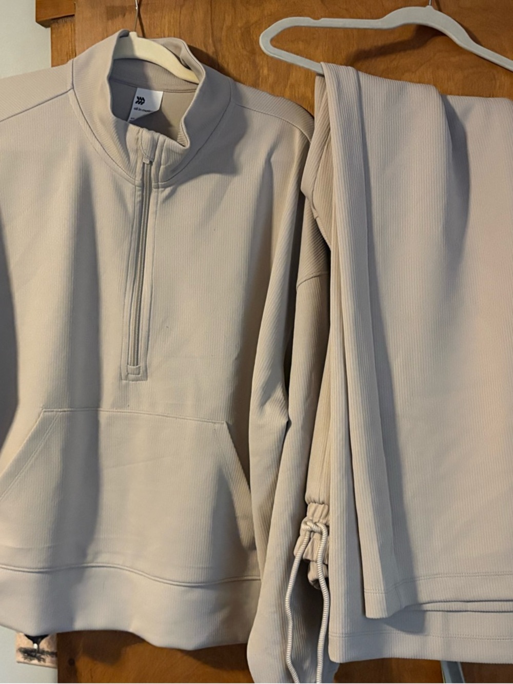 all in motion Light Beige Pullover Top & bottoms